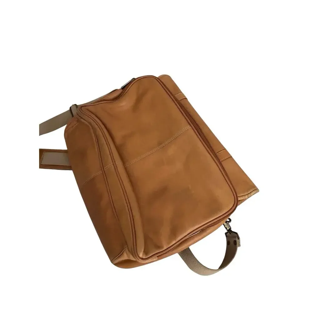 Vtg Kenneth Cole New York Leather Messenger Madmen Crossbody Bag Briefcase